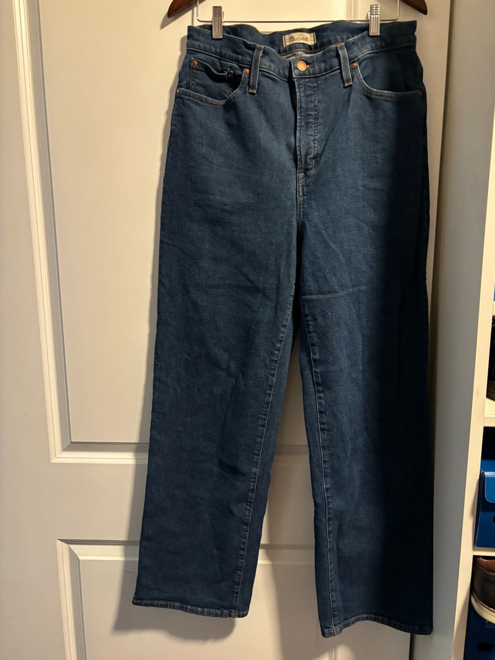 Madewell Jeans Women 31 Blue Perfect Vintage Wide Leg High Waist Stretch Denim